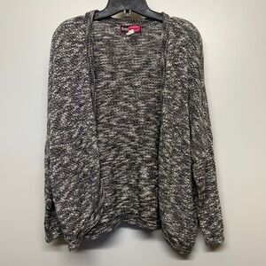 Say What? Black and White Knit oversized Cardigan Shawl